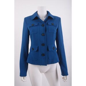 Karl Lagerfeld Womans Suit Jacket Blazer Size 4 Royal Blue Short NWT